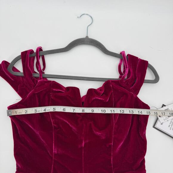 BCX Junior Velvet PinkCocktail Party Mini Dress Cold Shoulder Small NWT - Picture 10 of 11